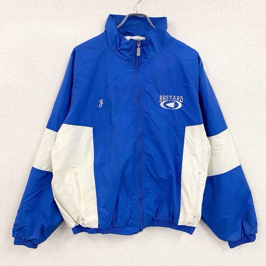 90s　Holloway　フルジップナイロンジャケット　ヴィンテージ　バイカラー　青　ブルー　白　ホワイト　Lサイズ