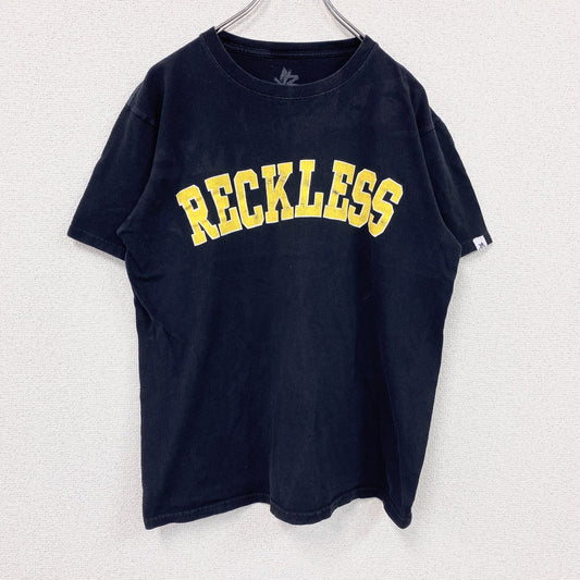 Young＆Reckless　半袖プリントTシャツ　カレッジプリント　アーチプリント　黒　ブラック　Mサイズ