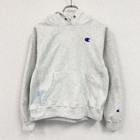 Champion　チャンピオン　リバースウィーブ　スウェットパーカー/フーディー　刺繡ロゴ　ワンポイント　現行　霜降りグレー　Mサイズ