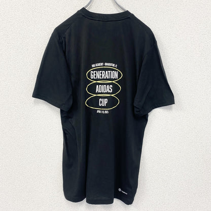 古着 used　Adidas　アディダス　半袖プリントTシャツ　クルーネック　MLS　メジャーリーグサッカー　黒　Ｍサイズ