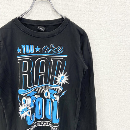 古着 used　chapter young　長袖プリントロングスリーブTシャツ　SKATE スケートボード　黒　ブラック