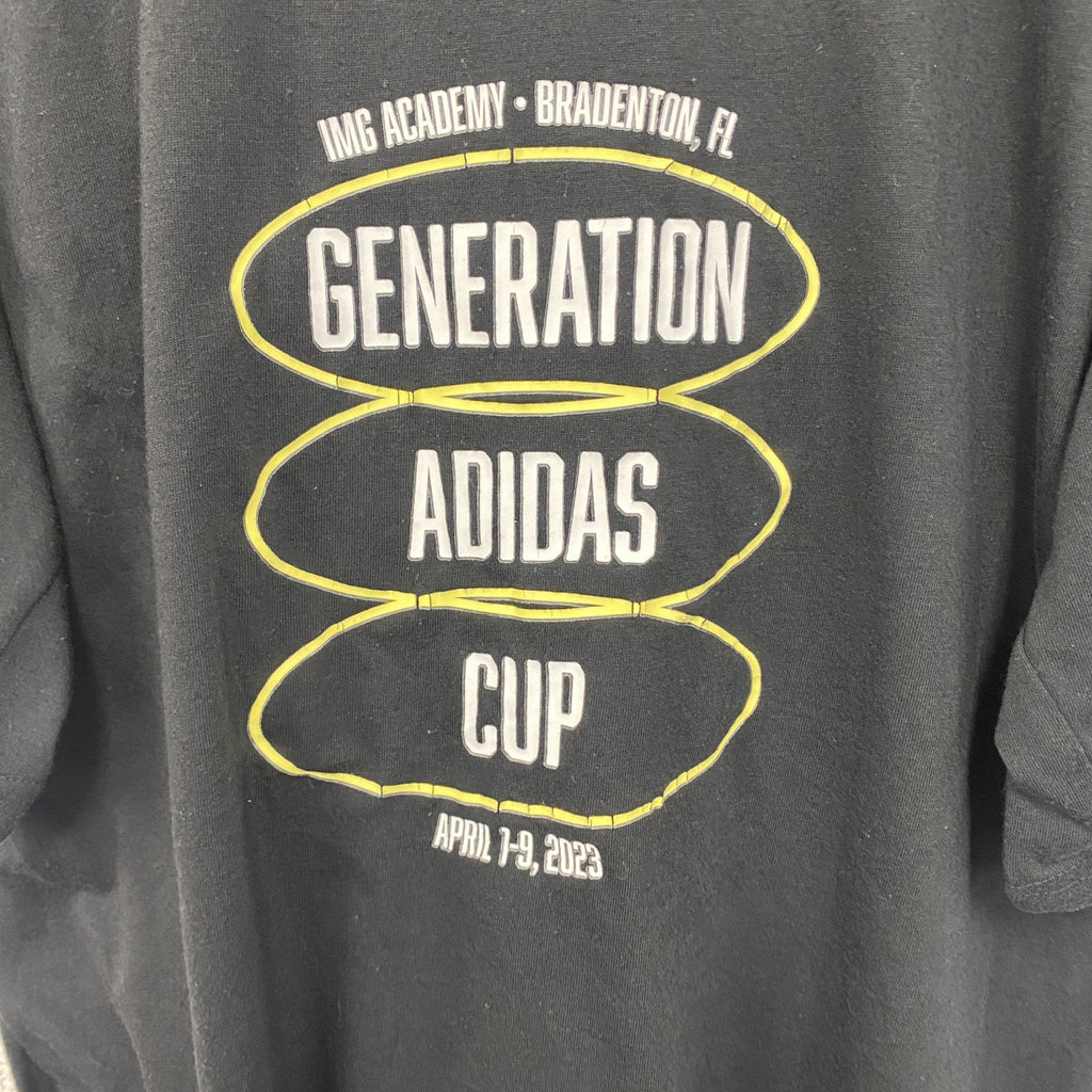 古着 used　Adidas　アディダス　半袖プリントTシャツ　クルーネック　MLS　メジャーリーグサッカー　黒　Ｍサイズ