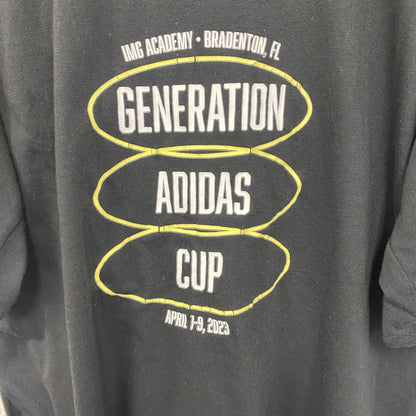 古着 used　Adidas　アディダス　半袖プリントTシャツ　クルーネック　MLS　メジャーリーグサッカー　黒　Ｍサイズ