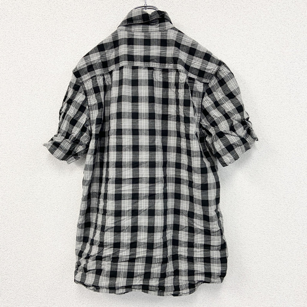 Carhartt　カーハート　半袖ボタンダウンシャツ　ダブルポケット　チェック柄　黒　ブラック　Sサイズ