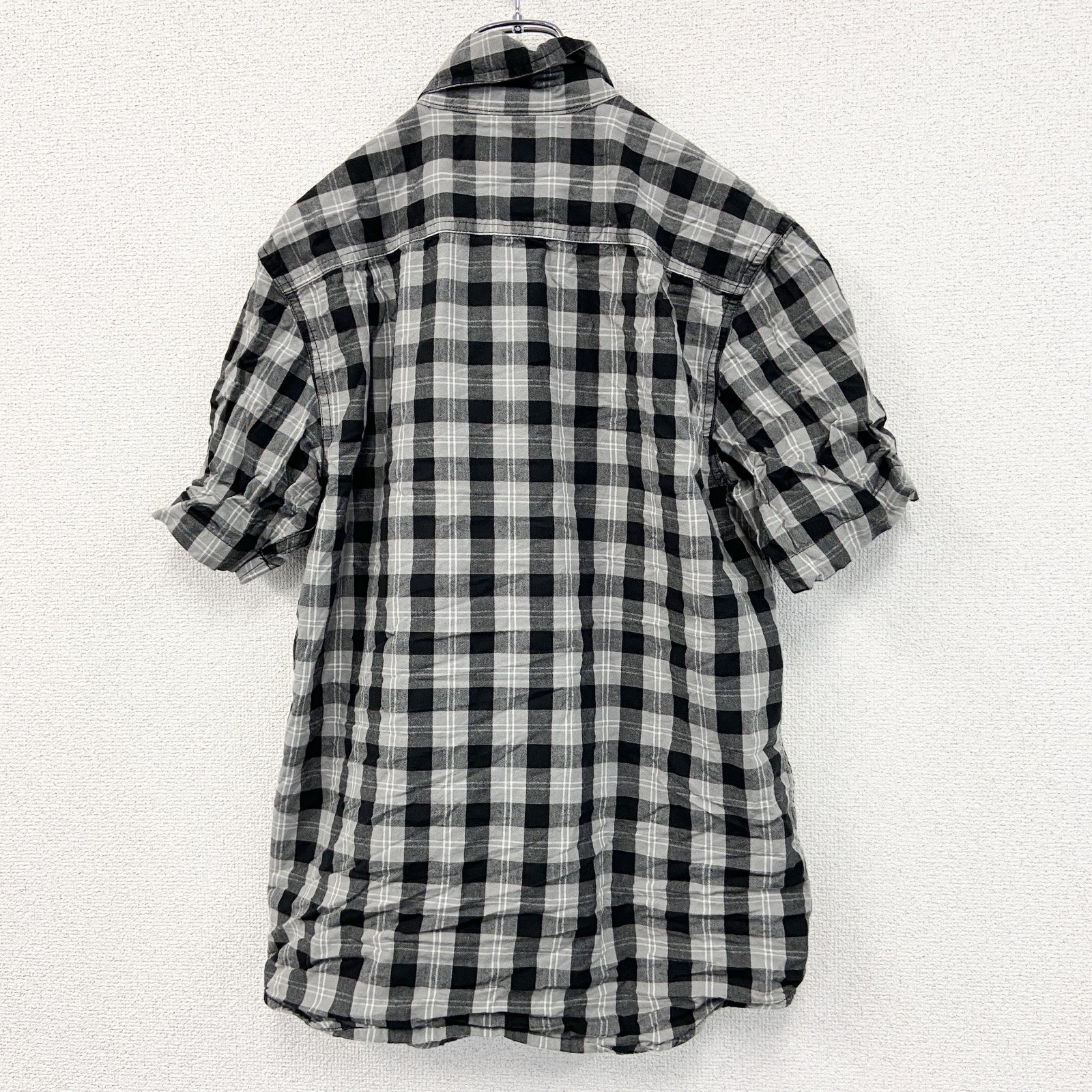 Carhartt　カーハート　半袖ボタンダウンシャツ　ダブルポケット　チェック柄　黒　ブラック　Sサイズ