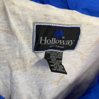 90s　Holloway　フルジップナイロンジャケット　ヴィンテージ　バイカラー　青　ブルー　白　ホワイト　Lサイズ