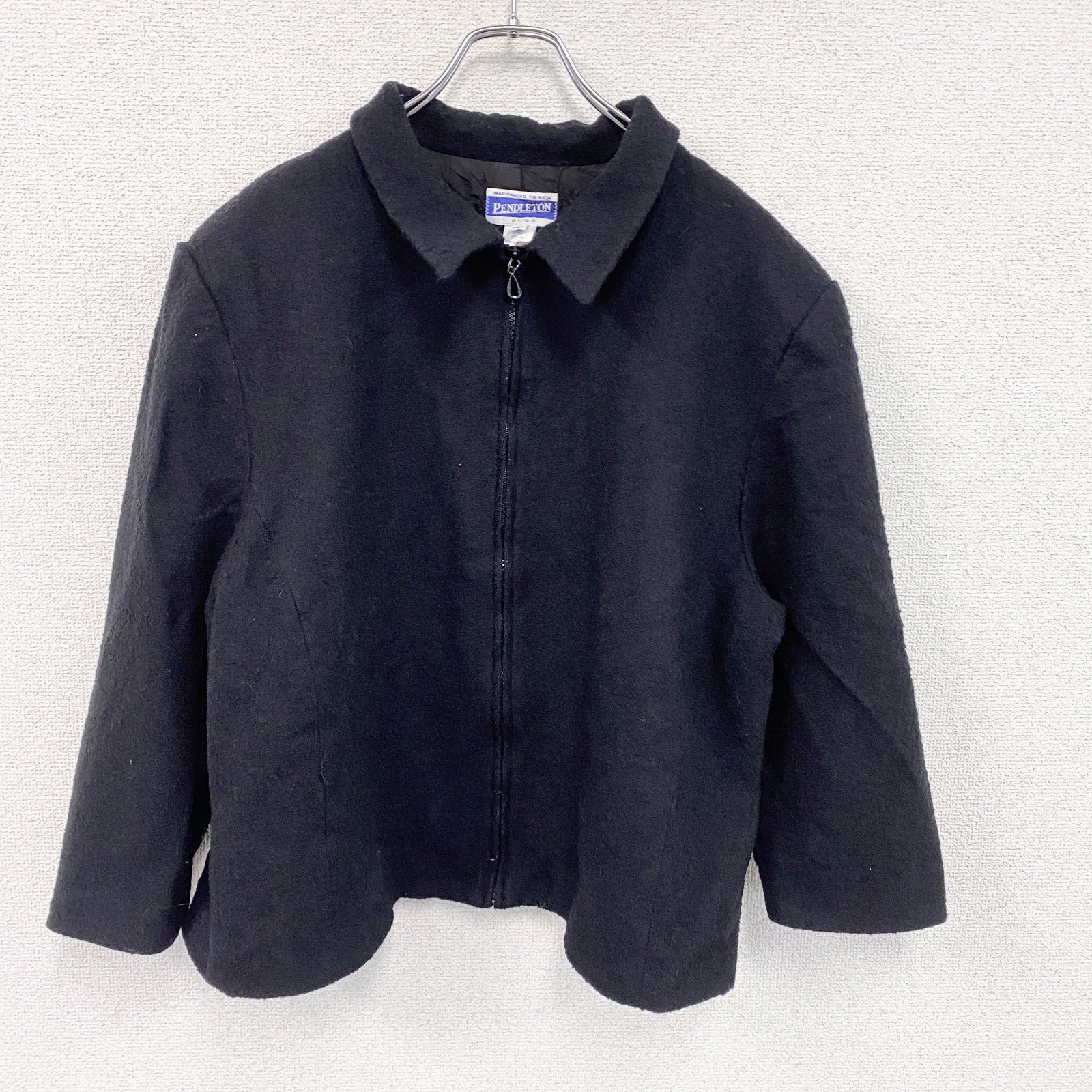 ～00s　PENDELTON　ペンドルトン　フルジップウールブルゾン　ヴィンテージ　黒　ブラック　22サイズ