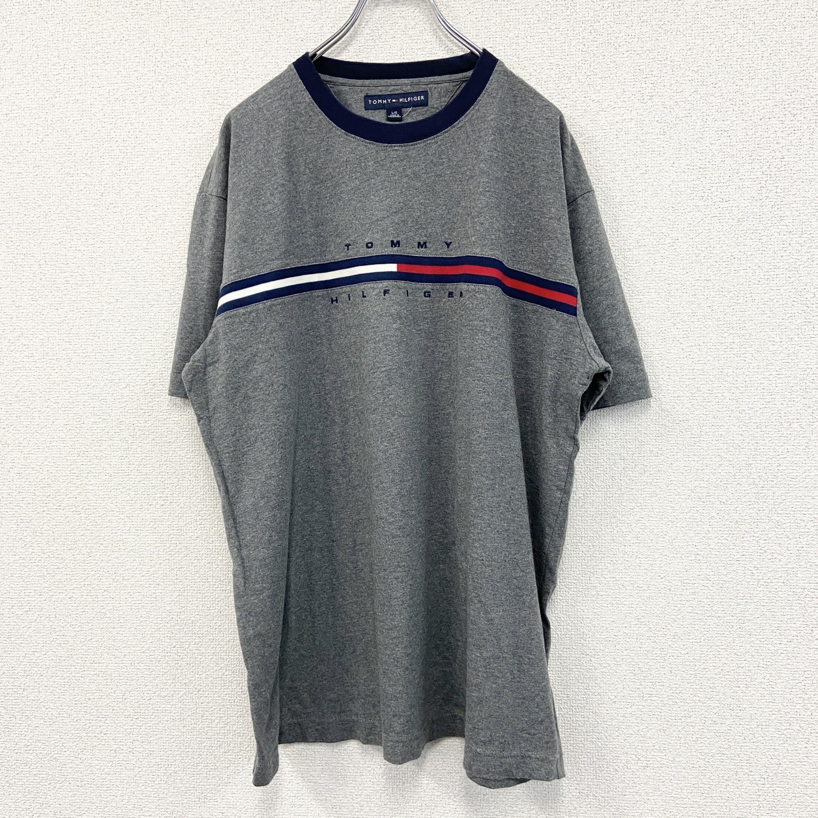TOMMY HILFIGER　トミーヒルフィガー　半袖プリントTシャツ　グレー　Lサイズ