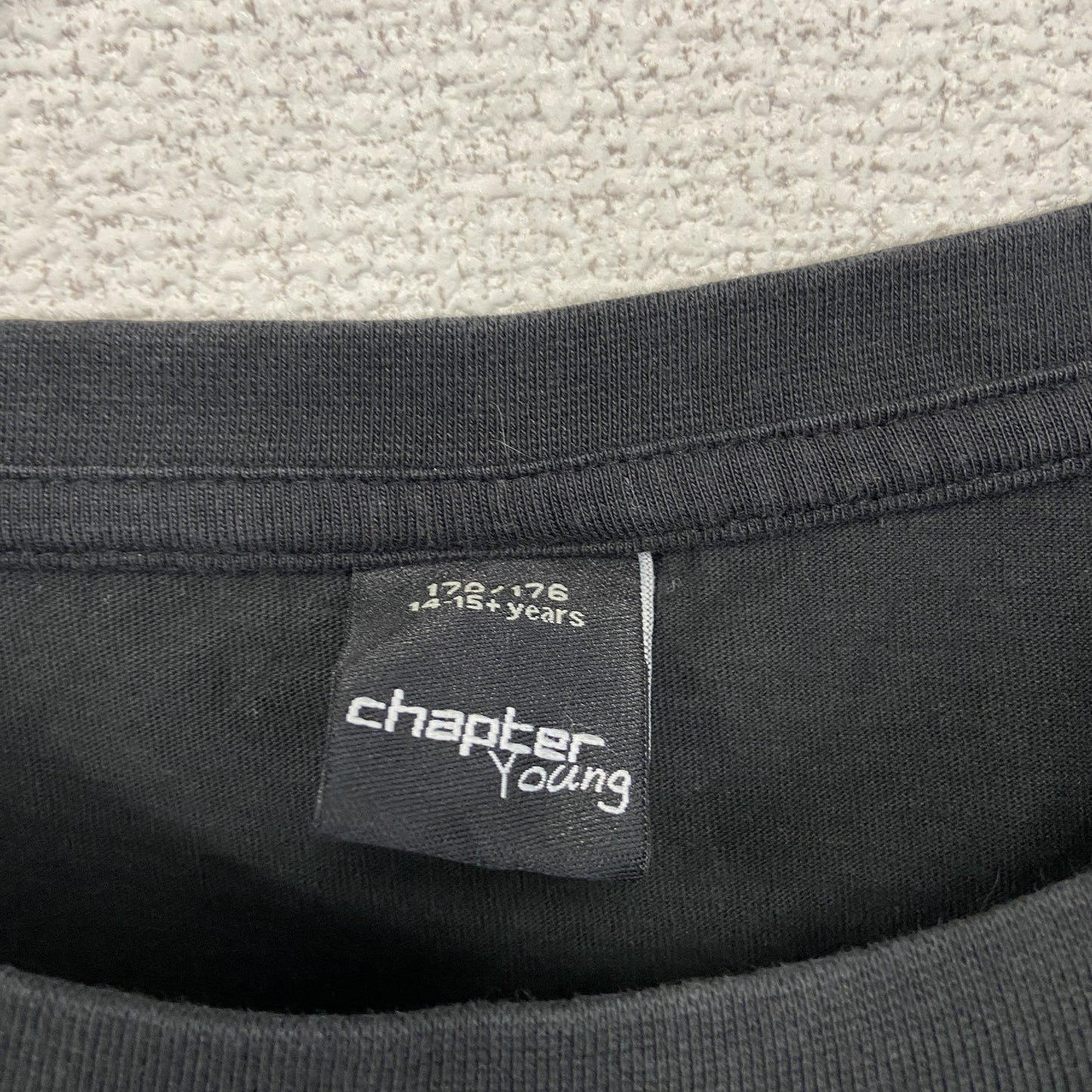 古着 used　chapter young　長袖プリントロングスリーブTシャツ　SKATE スケートボード　黒　ブラック
