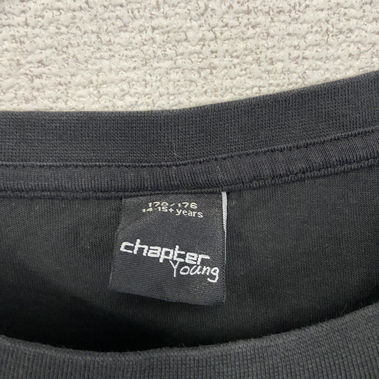 古着 used　chapter young　長袖プリントロングスリーブTシャツ　SKATE スケートボード　黒　ブラック