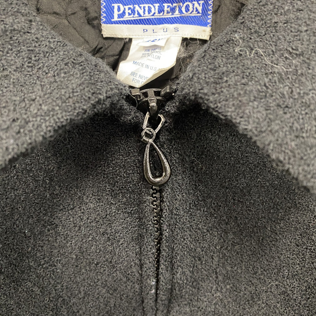 ～00s　PENDELTON　ペンドルトン　フルジップウールブルゾン　ヴィンテージ　黒　ブラック　22サイズ