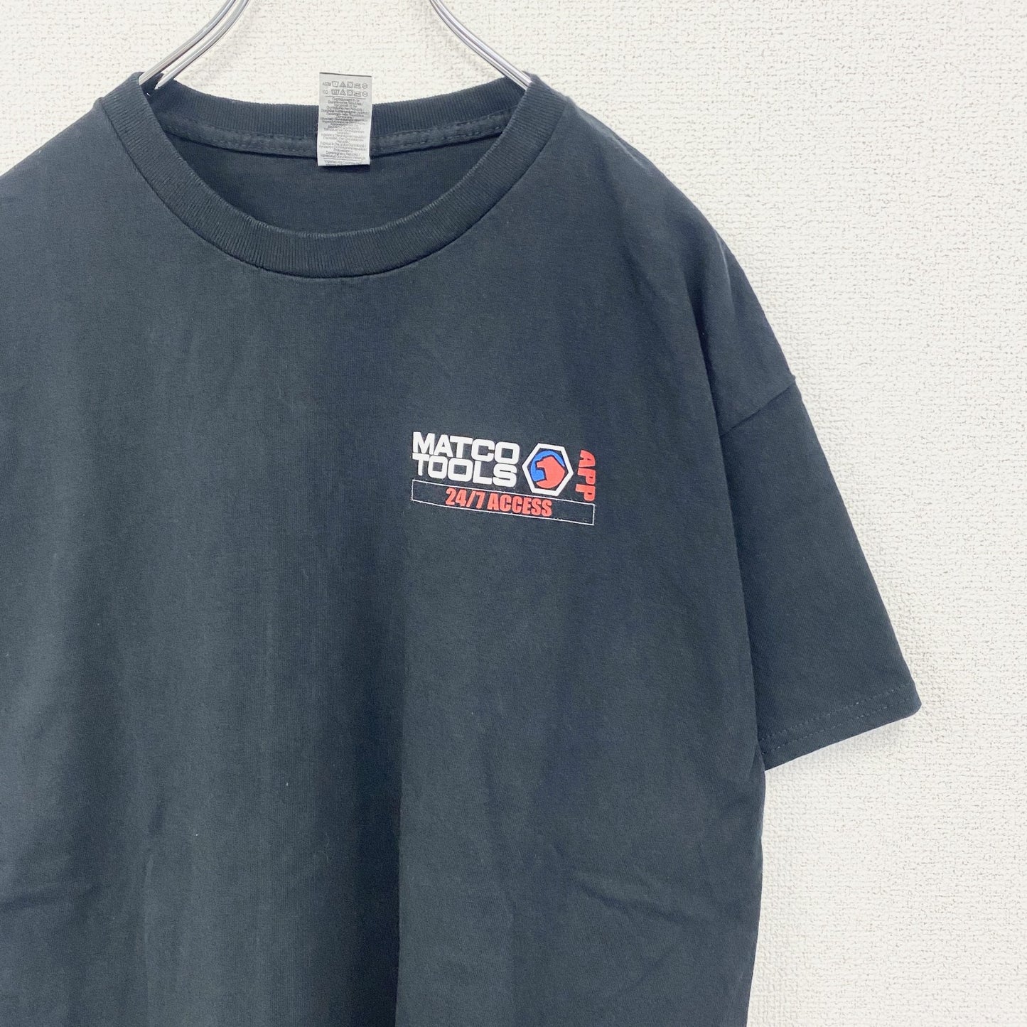 古着 used　MATOCO TOOLS　マトコ ツルーズ　半袖クルーネックTシャツ　バックプリント　工具　黒　ブラック　Lサイズ