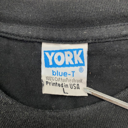 90s～　YORK　ヨーク　半袖プリントTシャツ　スーベニア　ヴィンテージ　黒　ブラック　Lサイズ