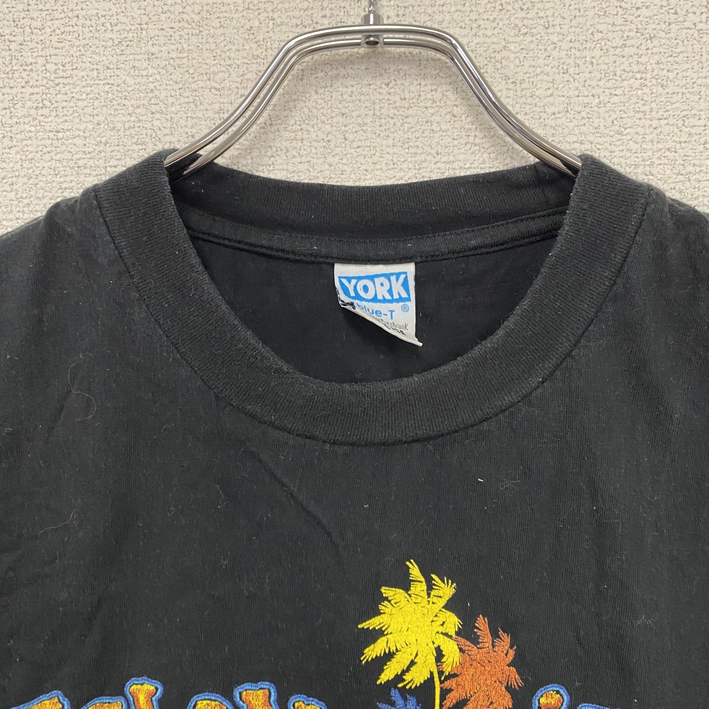 90s～　YORK　ヨーク　半袖プリントTシャツ　スーベニア　ヴィンテージ　黒　ブラック　Lサイズ
