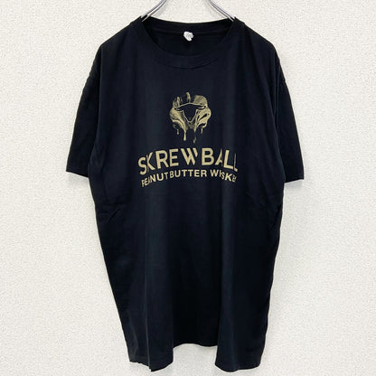 古着 used　GILDAN ギルダン　半袖デザインプリントTシャツ　SKREWEALL　クルーネック　黒　XLサイズ