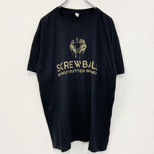 古着 used　GILDAN ギルダン　半袖デザインプリントTシャツ　SKREWEALL　クルーネック　黒　XLサイズ