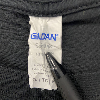 古着 used　GILDAN ギルダン　半袖デザインプリントTシャツ　SKREWEALL　クルーネック　黒　XLサイズ