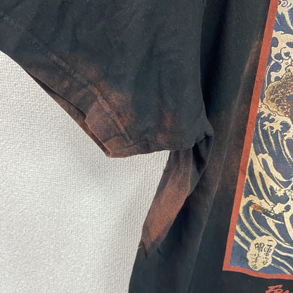 Franchise　半袖プリントTシャツ　浮世絵　和柄　黒　ブラック　XLサイズ