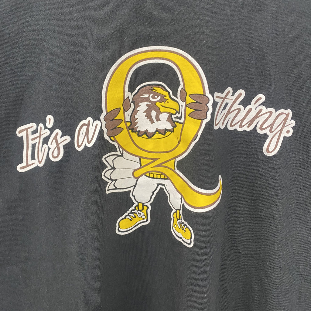 古着 used　00s　PRO WEIGHT　半袖カレッジプリントTシャツ　クインクシー大学　クルーネック　Y2K　黒　Mサイズ