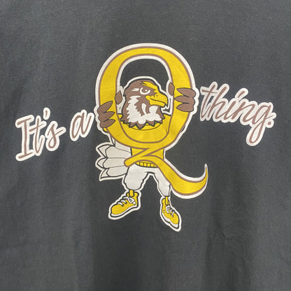 古着 used　00s　PRO WEIGHT　半袖カレッジプリントTシャツ　クインクシー大学　クルーネック　Y2K　黒　Mサイズ