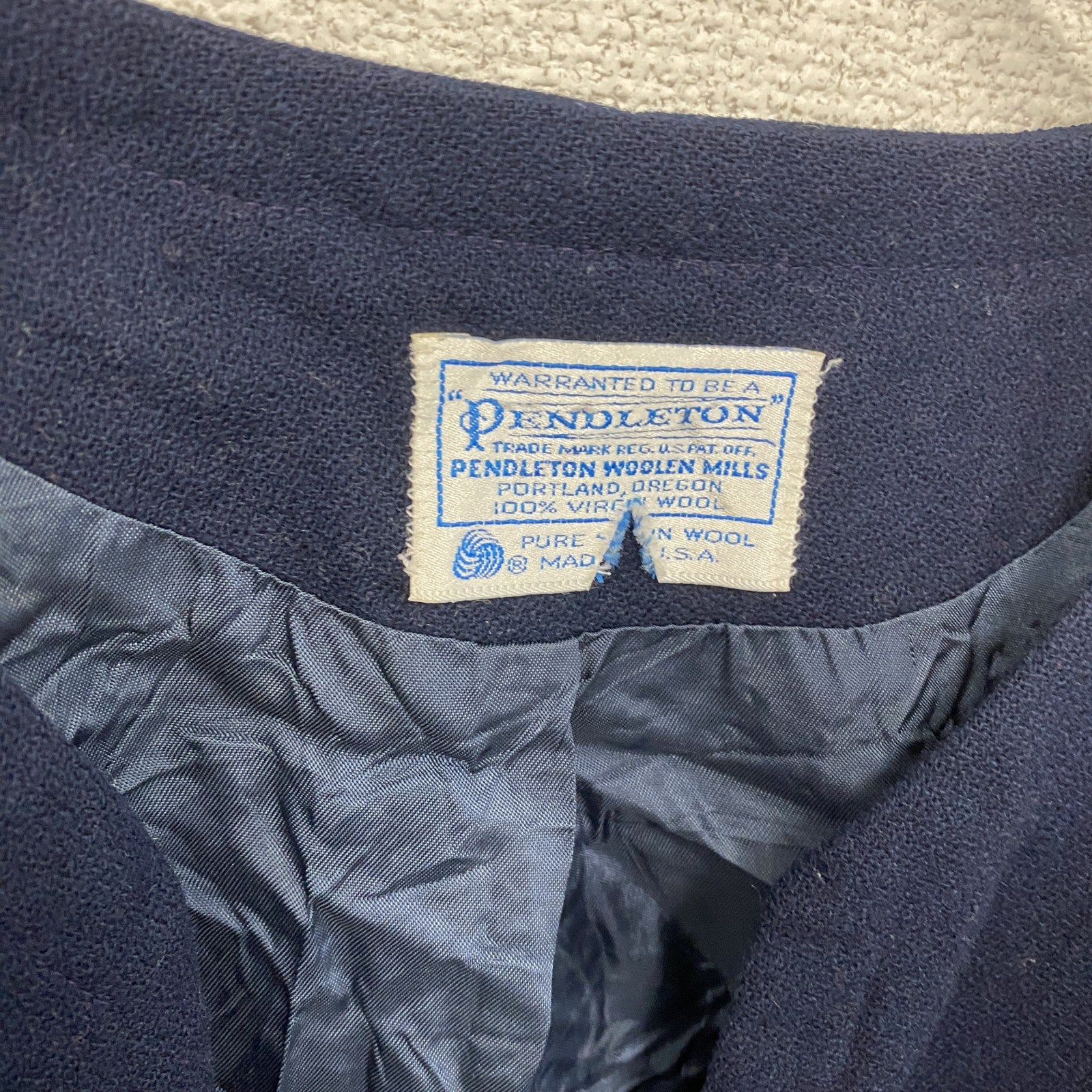 PENDELTON　ペンドルトン　フルジップウールブルゾン　紺　ネイビー　22サイズ