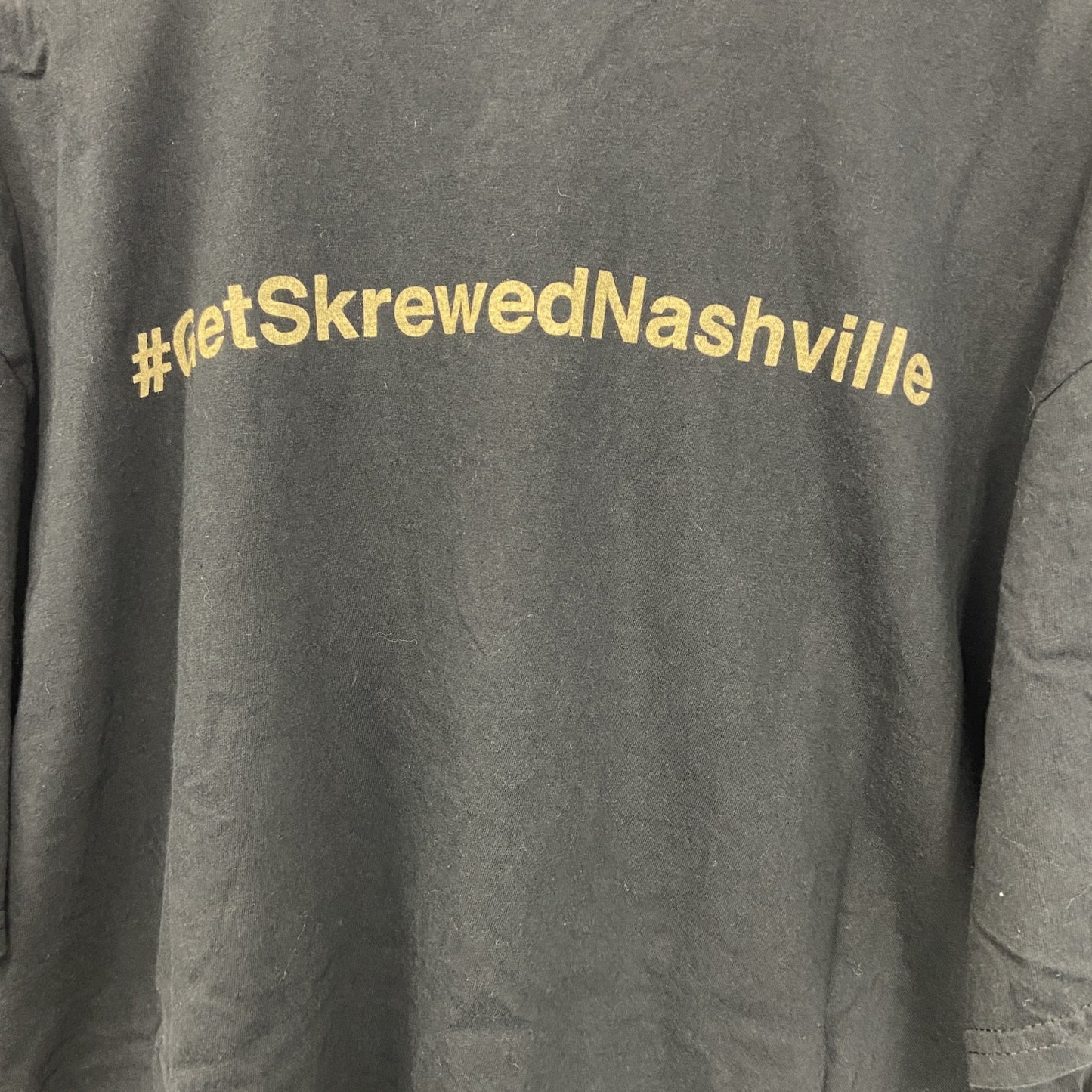 古着 used　GILDAN ギルダン　半袖デザインプリントTシャツ　SKREWEALL　クルーネック　黒　XLサイズ