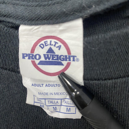 古着 used　00s　PRO WEIGHT　半袖カレッジプリントTシャツ　クインクシー大学　クルーネック　Y2K　黒　Mサイズ