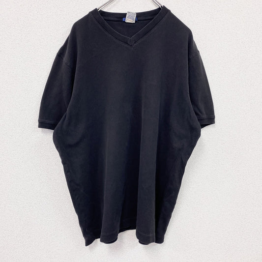 00s　OLD NAVY　オールドネイビー　半袖Tシャツ　リブ編み　ヴィンテージ　黒　ブラック　2XLサイズ