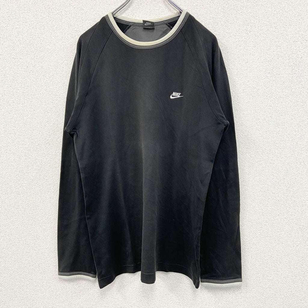 NIKE　ナイキ　長袖Tシャツ/ロンT　ロゴ刺繡　黒　ブラック　Lサイズ