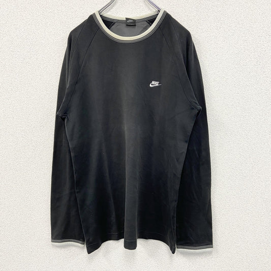 NIKE　ナイキ　長袖Tシャツ/ロンT　ロゴ刺繡　黒　ブラック　Lサイズ