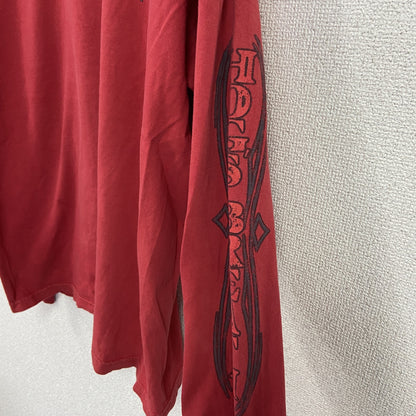 長袖Tシャツ/ロンT　HOGS BREATH　両面プリント　赤　レッド　