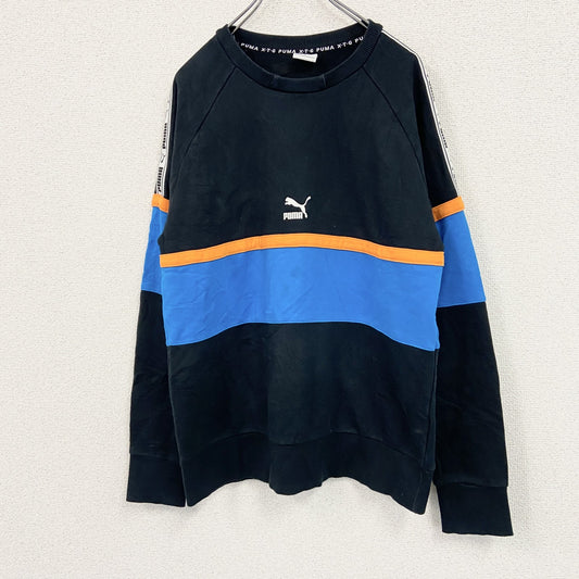 PUMA　プーマ　スウェット/トレーナー　ラグランスリーブ　マルチカラー　黒　ブラック　Mサイズ