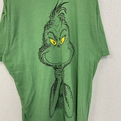 古着 used　Dr.Seuss　半袖アニメプリントTシャツ　グリンチ　クルーネック　黄緑　レトロデザイン　XLサイズ