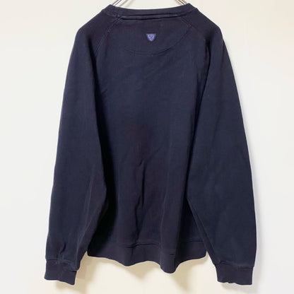 Heritage Cross　スウェット/トレーナー　フェード　前V　刺繍ロゴ　ラグランスリーブ　ワンポイント　紺　ネイビー　Lサイズ