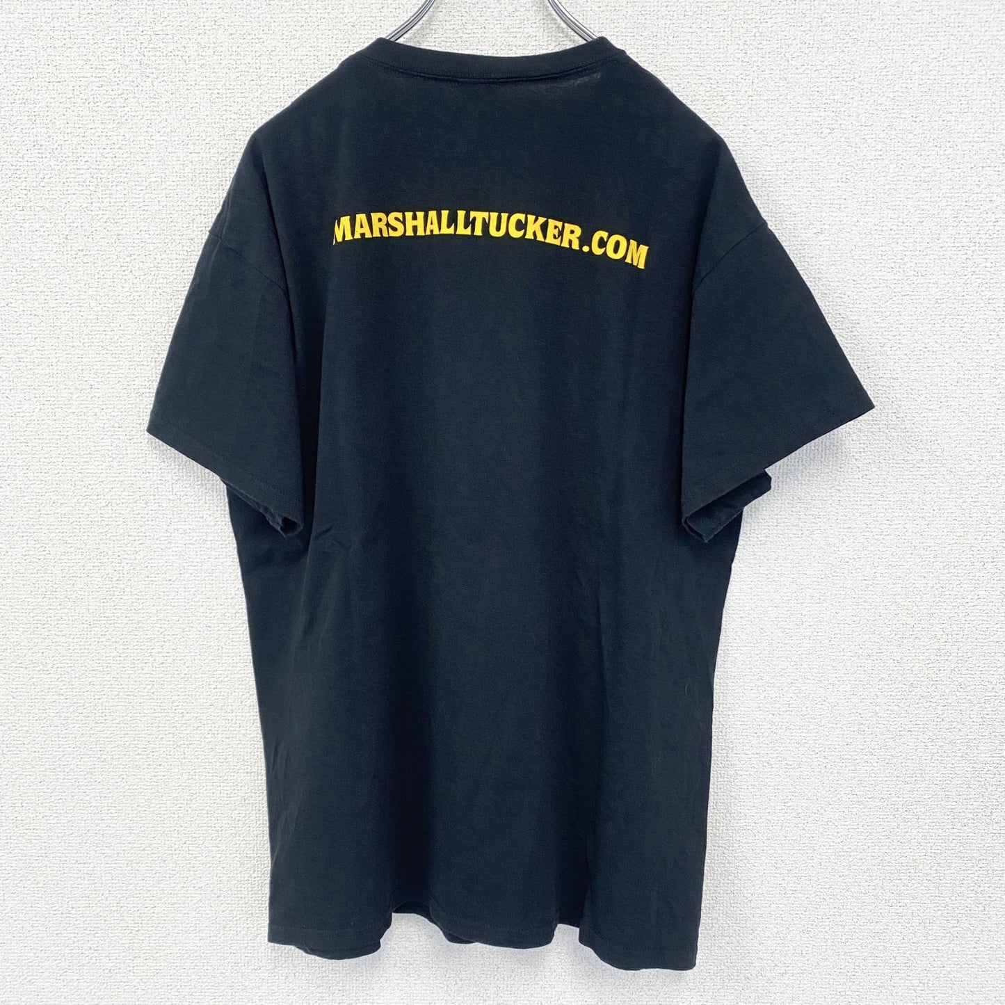 古着 used　GILDAN　半袖ロックバンドプリントTシャツ　マーシャルタッカーバンド　バンT　カウボーイ　黒　Lサイズ