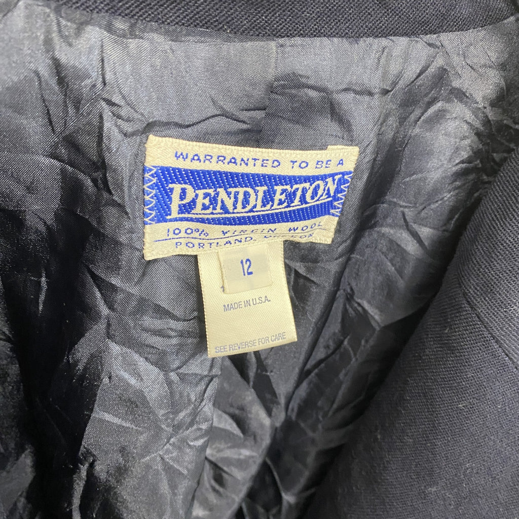 ～00s　PENDELTON　ペンドルトン　ウールテーラードジャケット　ヴィンテージ　ブレザー　1B　紺　ネイビー　12サイズ