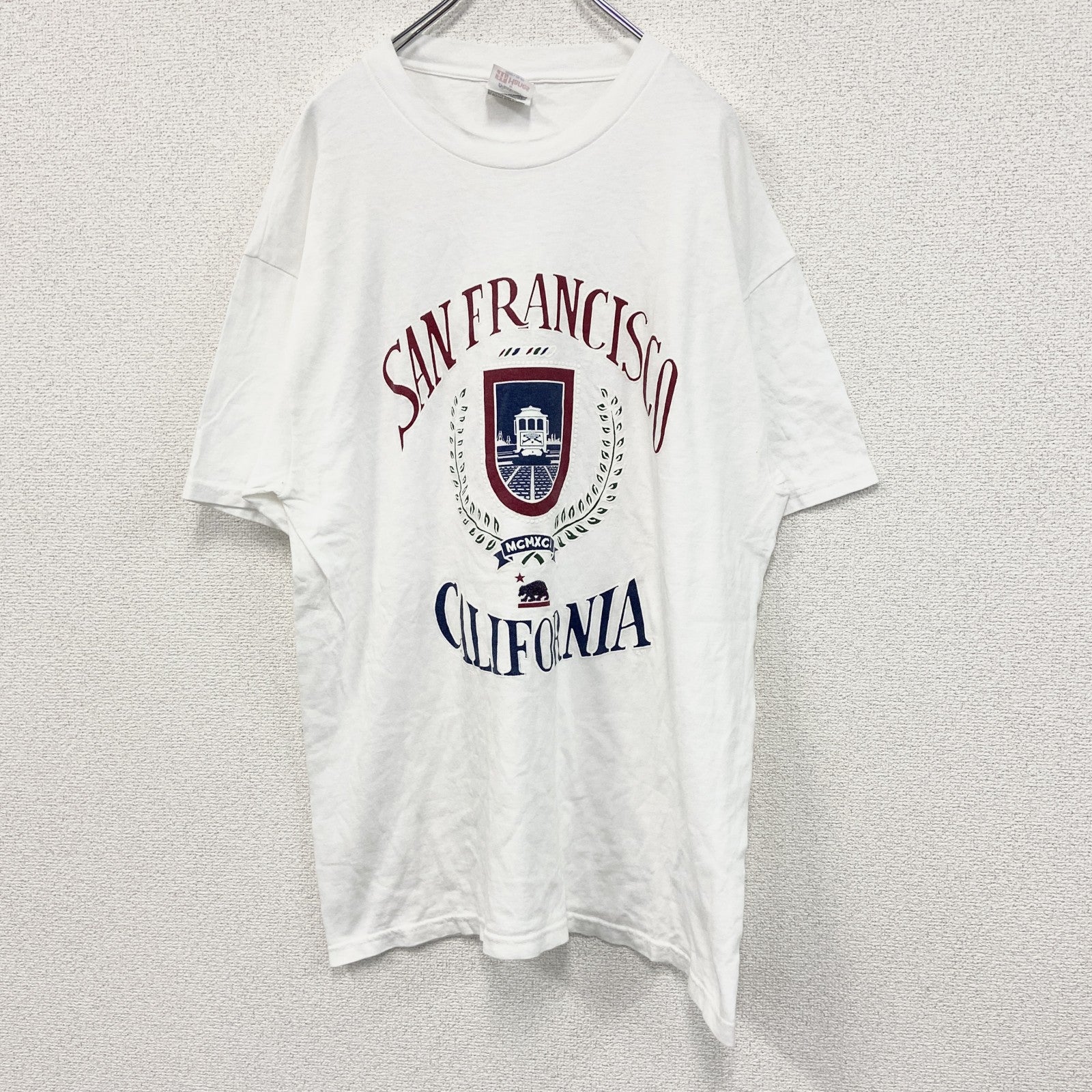 90s～　Hanes　ヘインズ　半袖プリントTシャツ　ヴィンテージ　白　ホワイト　XLサイズ