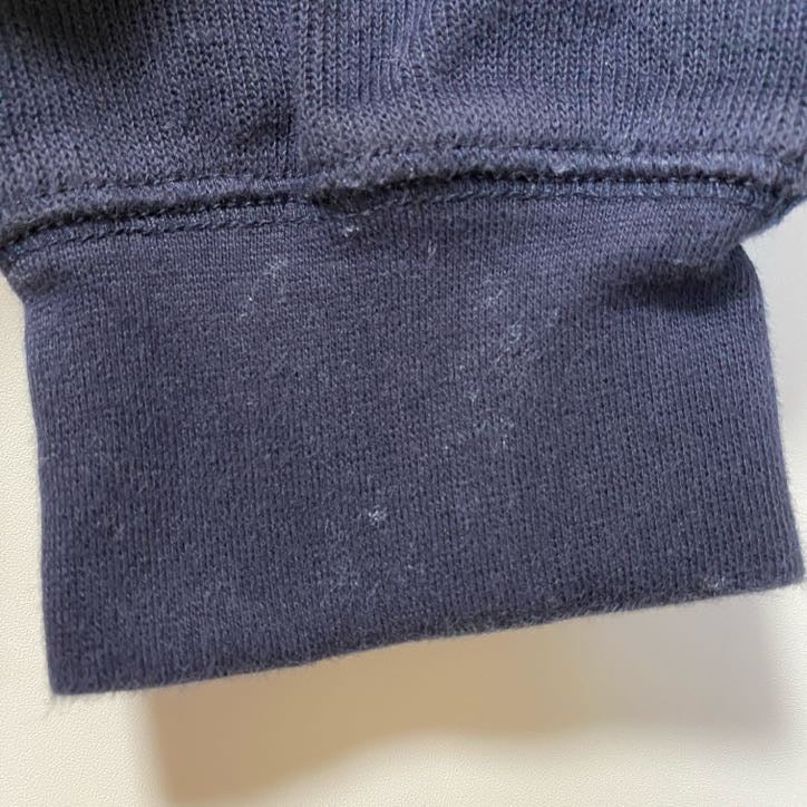Heritage Cross　スウェット/トレーナー　フェード　前V　刺繍ロゴ　ラグランスリーブ　ワンポイント　紺　ネイビー　Lサイズ