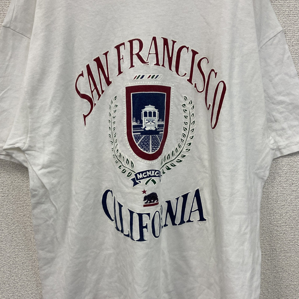 90s～　Hanes　ヘインズ　半袖プリントTシャツ　ヴィンテージ　白　ホワイト　XLサイズ