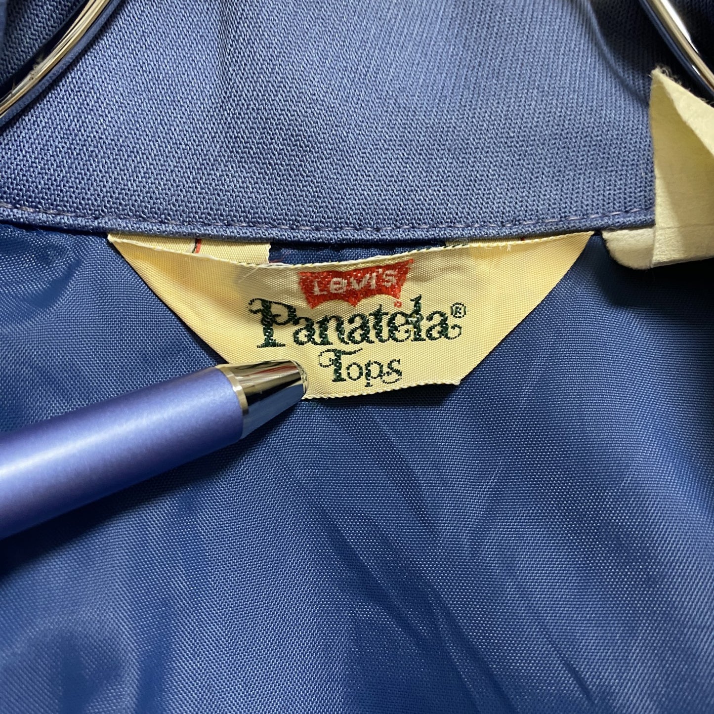 古着 used　70s　Levi's Panatela　リーバイス パナテラ　長袖開襟シャツ　ジャケット　ブルー　レトロ　Lサイズ