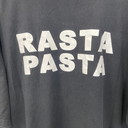 古着 used　ALSTYLE　半袖デザインプリントTシャツ　RASTA PASTA　クルーネック　黒　ブラック　XLサイズ