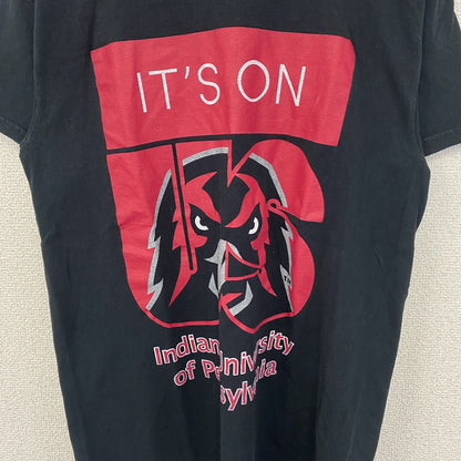 GILDAN　ギルダン　半袖ビッグプリントTシャツ　英字プリント　両面プリント　インディアン　黒　ブラック　Sサイズ