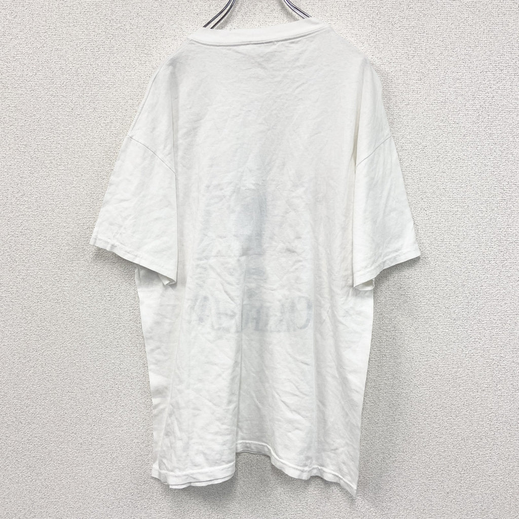 90s～　Hanes　ヘインズ　半袖プリントTシャツ　ヴィンテージ　白　ホワイト　XLサイズ