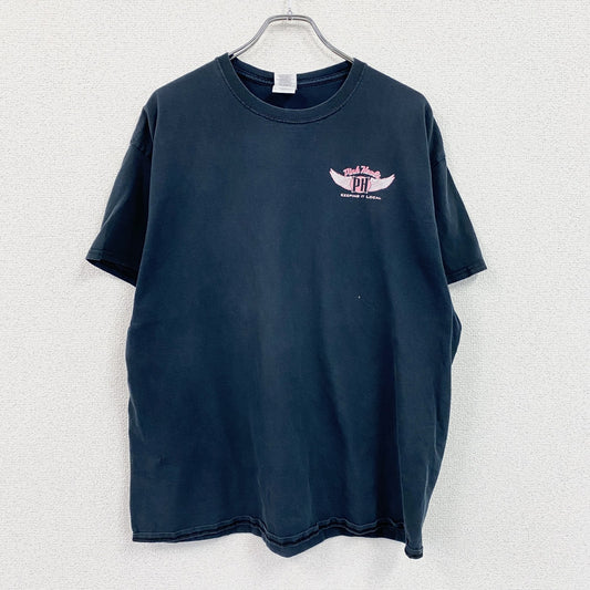 GILDAN　ギルダン　半袖プリントTシャツ　Pink Heals　両面プリント 　紺　ネイビー　XLサイズ