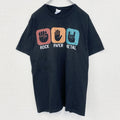古着 used　PORT＆COMPANY　半袖プリントTシャツ　クルーネック　ヘビーメタル　カジュアルデザイン　黒　Mサイズ