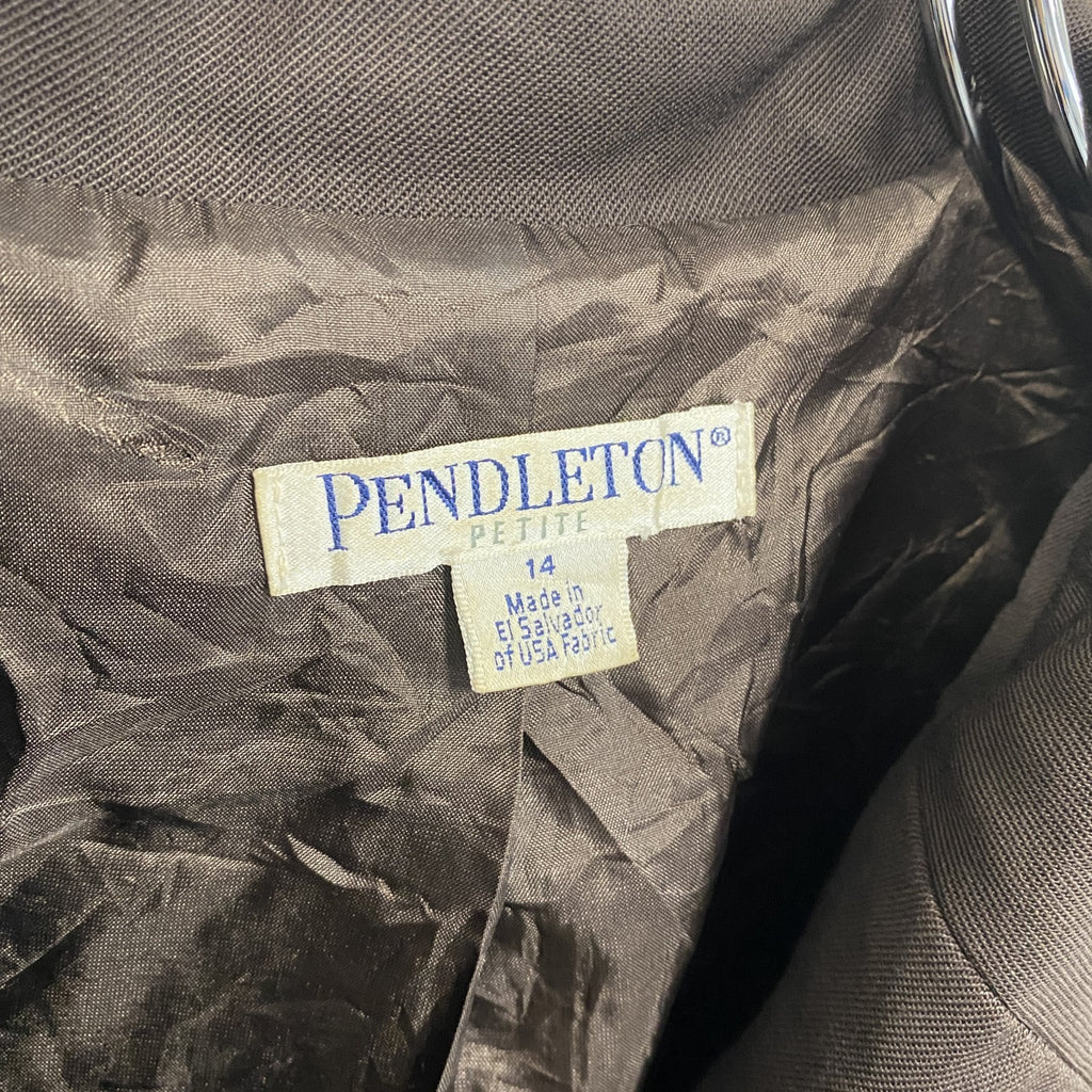 00s　PENDELTON　ペンドルトン　ウールテーラードジャケット　ヴィンテージ　茶色　ブラウン　14サイズ