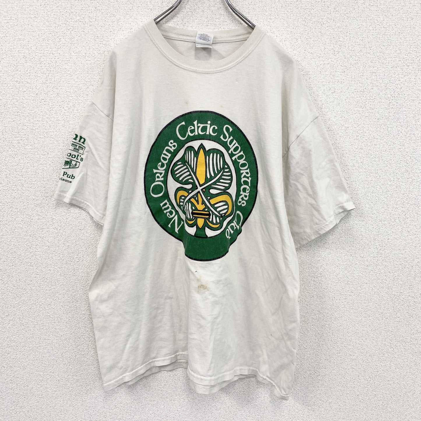 GILDAN　ギルダン　半袖プリントTシャツ　ワニ　サッカー　白　ホワイト　XLサイズ