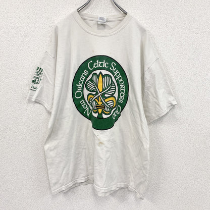 GILDAN　ギルダン　半袖プリントTシャツ　ワニ　サッカー　白　ホワイト　XLサイズ