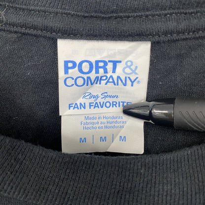 古着 used　PORT＆COMPANY　半袖プリントTシャツ　クルーネック　ヘビーメタル　カジュアルデザイン　黒　Mサイズ