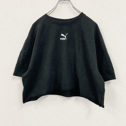 PUMA　プーマ　半袖ハーフ丈Tシャツ　短丈　黒　ブラック　Mサイズ